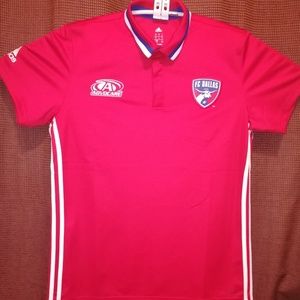 L - Adidas ClimaLite FC Dallas Polo  3-Stripes